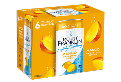 Mount Franklin Lightly Sparkling - 6 pack 250mL can - Mango