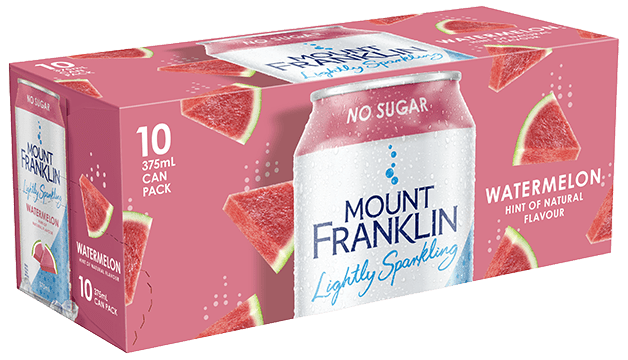 Mount Franklin Lightly Sparkling - 10 pack 375mL can - Watermelon