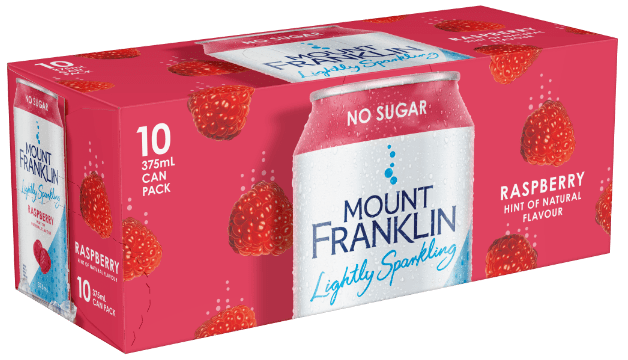Mount Franklin Lightly Sparkling 10x375ml Can packs Raspberry